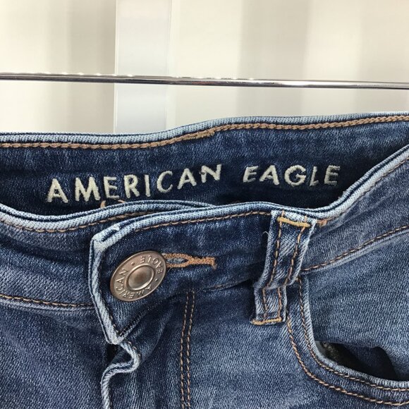 AMERICAN EAGLE, Woman's, Stretch & Skinny, Blue Jeans, Size 4 Long - Picture 2 of 3